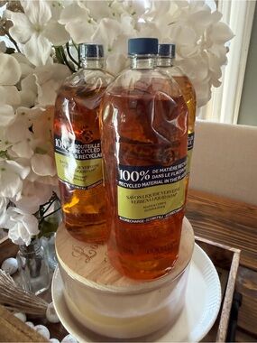 L'OCCITANE Verbena Liquid Soap Refill lot of 3 NEW 100% recycled bottle